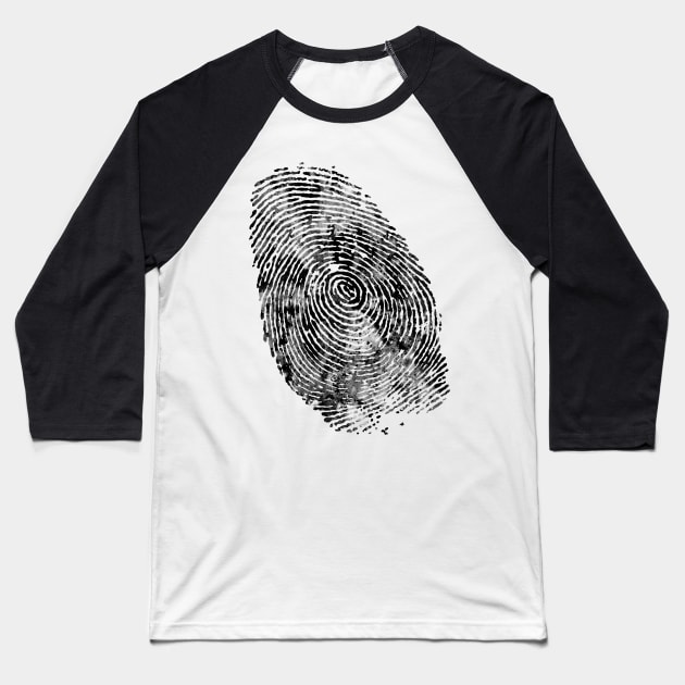 Fingerprint Baseball T-Shirt by RosaliArt